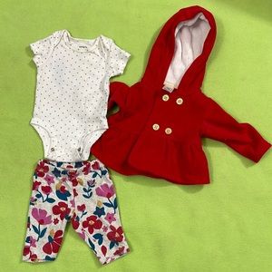 Carters New born size Red and white